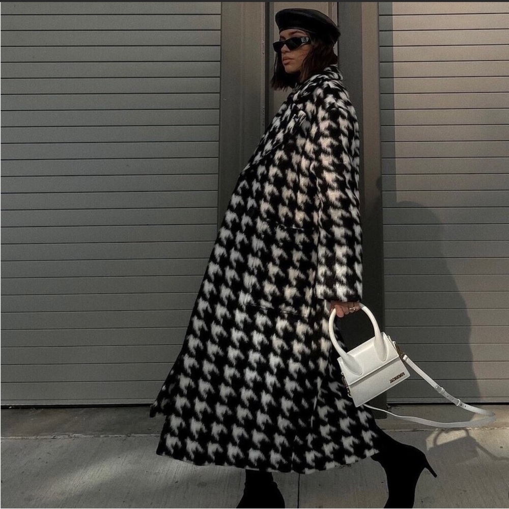 AllSaints Eda Houndstooth Coat - Size US 6, UK 10, EU 38.